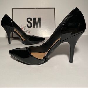 New SM 8 Black Patent Leather Sexy Pumps